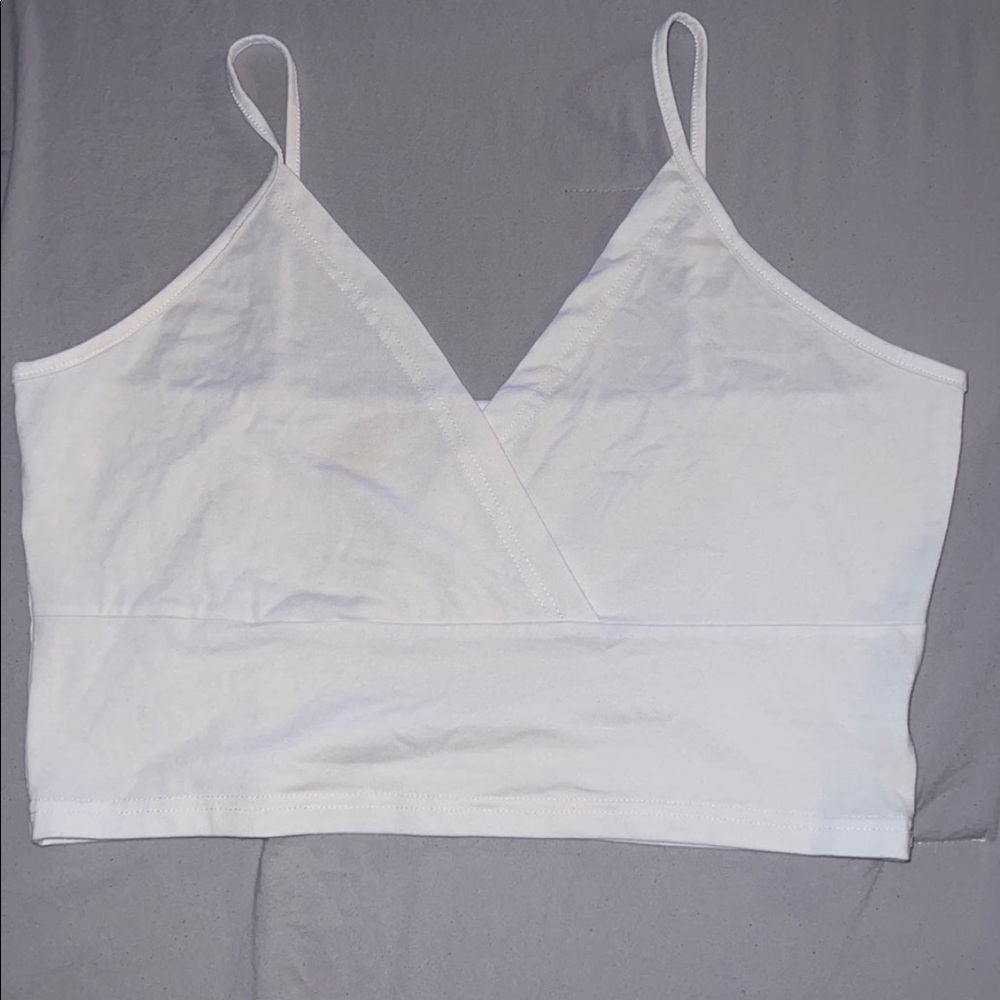 Shein White Solid Cami Cross Top SIZE XL